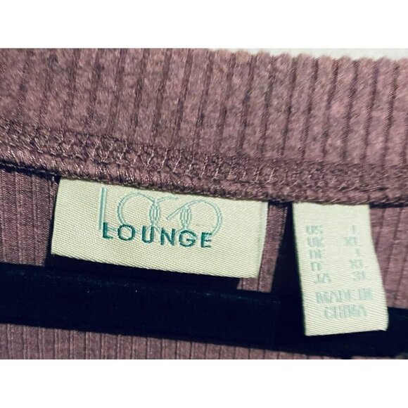 LOGO Lounge by Lori Goldstein Womens Large Mauve Orchid Rib Knit Lace Hem Boho - Picture 6 of 10